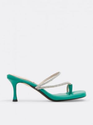 Сандалии Crystal-embellished sandals зеленый