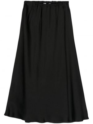 Saténové midi sukně Jil Sander černé