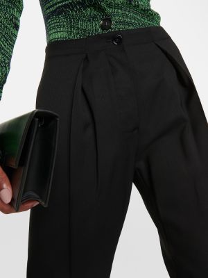 Rovné kalhoty s vysokým pasem Acne Studios černé
