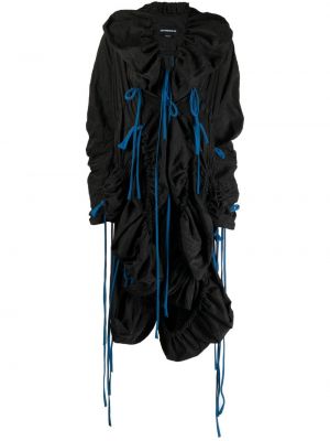 Płaszcz sznurowany koronkowy Paula Canovas Del Vas czarny