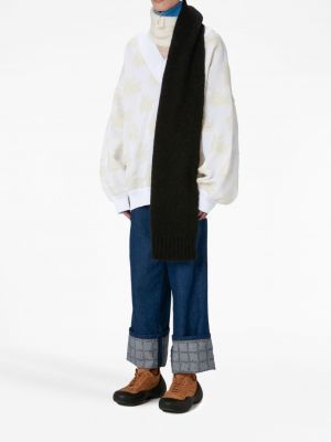 Sweter z nadrukiem z dekoltem w serek Jw Anderson biały
