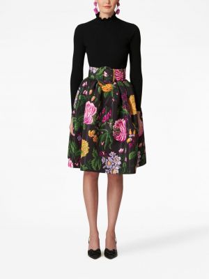 Květinové sukně s potiskem Carolina Herrera černé
