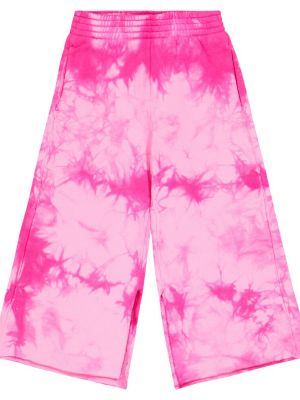 Tie dye träningsbyxor i bomull för tjejer Mm6 Maison Margiela Kids rosa