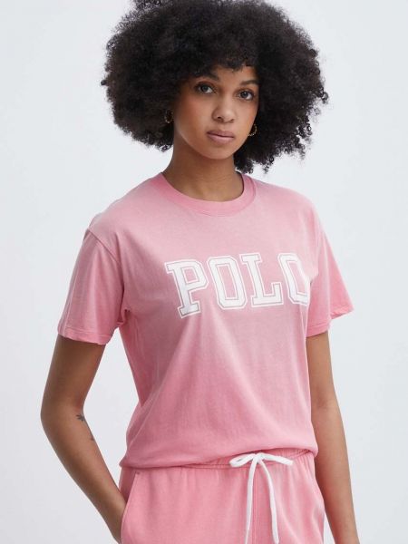 Bombažna polo majica Polo Ralph Lauren roza
