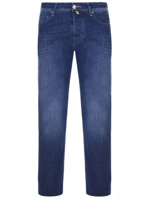 Хлопковые прямые джинсы Jacob Cohen синие