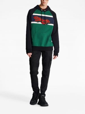 Kokvilnas kapučdžemperis ar apdruku Balmain zaļš