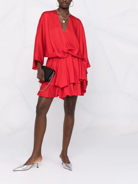 Mini vestido de seda de tejido jacquard Zadig&voltaire rojo