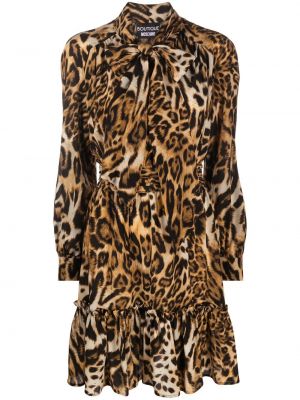 Leopard trykt silke dress Boutique Moschino