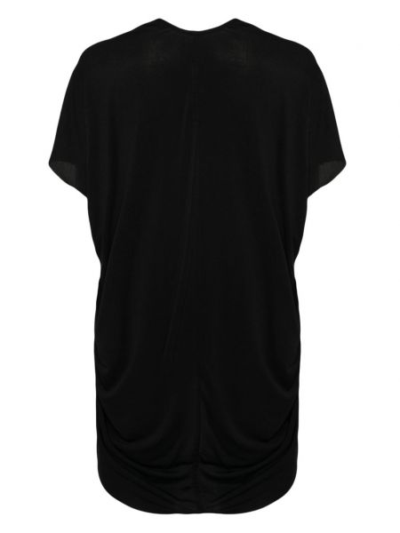 Koszulka z dżerseju z krepy Rick Owens Lilies czarna