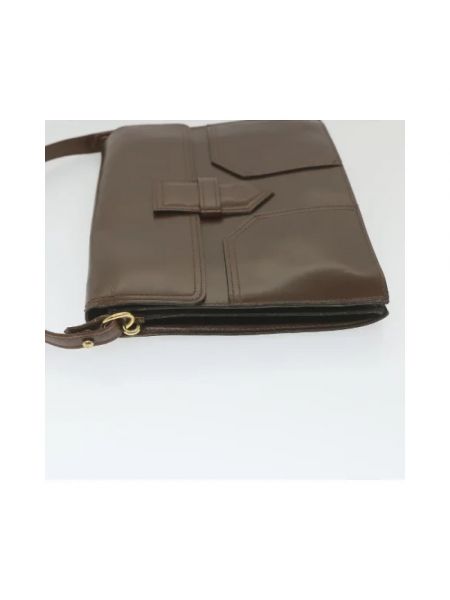 Bolso cruzado de cuero Yves Saint Laurent Vintage marrón