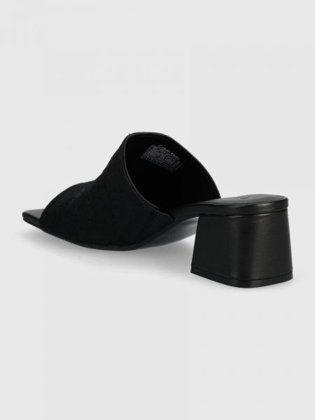 Magassarkú papucs sarokkal Calvin Klein fekete