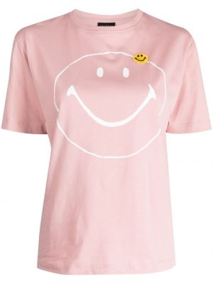 Bavlnené tričko s potlačou Joshua Sanders ružová