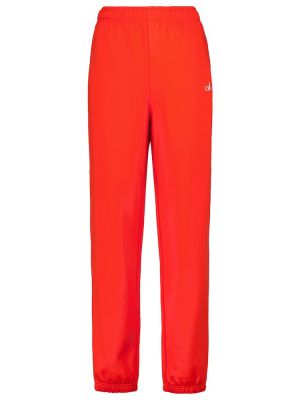 Bavlněné sportovní kalhoty Alo Yoga červené