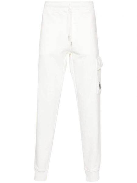 Bavlněné sportovní kalhoty C.p. Company bílé