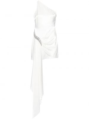 Вечерна рокля с кристали David Koma бяло