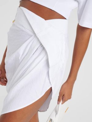 Mini suknja s draperijom Jacquemus bijela