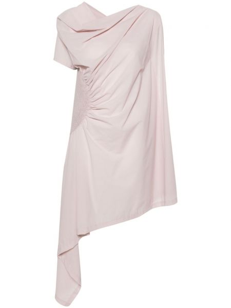 Ασύμμετρη φόρεμα ντραπέ Issey Miyake ροζ