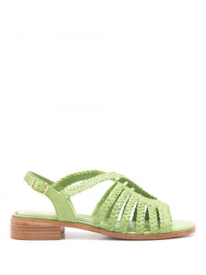 Pletene kožne sandale Sarah Chofakian zelena
