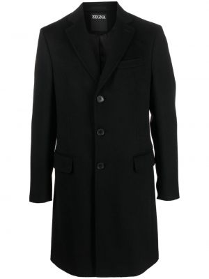 Vlnený kabát Zegna čierna