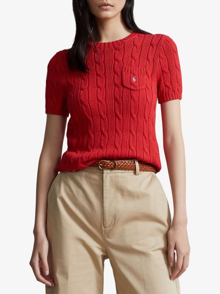 Хлопковая футболка Polo Ralph Lauren красная