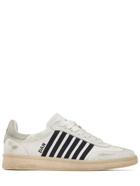 Læder sneakers Dsquared2 hvid