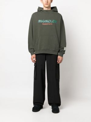 Raštuotas džemperis su gobtuvu Moncler žalia