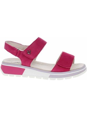 Semišové sandály Caprice růžové