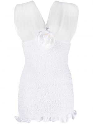 Φλοράλ κοκτέιλ φόρεμα Alessandra Rich λευκό