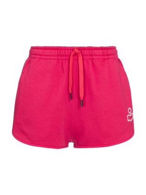 Pantaloni scurți din bumbac din jerseu Isabel Marant roz