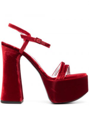 Zamatové sandále Philosophy Di Lorenzo Serafini červená