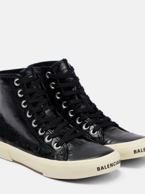 Læder top Balenciaga sort