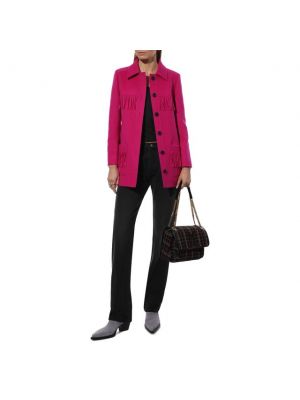 Шерстяной пиджак Saint Laurent розовый