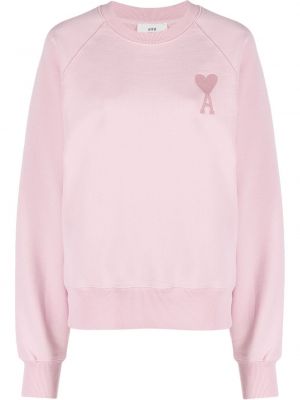 Brodert sweatshirt Ami Paris rosa