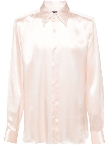 Μεταξωτό πουκάμισο Tom Ford ροζ
