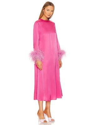 Vestito lungo con piume Sleeper rosa