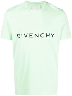 Памучна тениска с принт Givenchy зелено