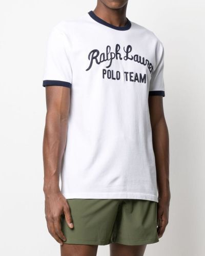 Camiseta con bordado con estampado Polo Ralph Lauren blanco