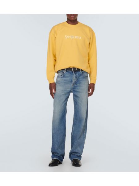 Bluza bawełniana z dżerseju Saint Laurent żółta