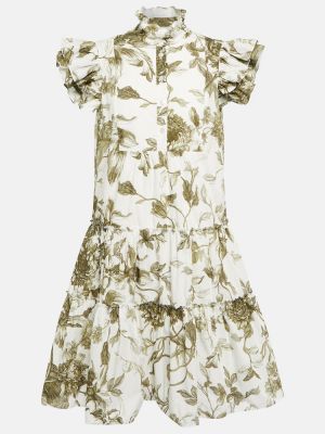 Βαμβακερή φόρεμα με σχέδιο Erdem λευκό