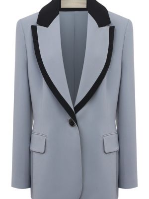 Шелковый пиджак из вискозы Elie Saab голубой