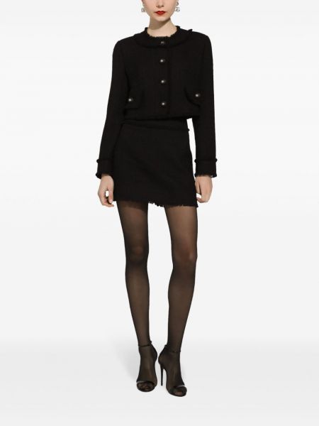 Mini spódniczka tweedowa Dolce And Gabbana czarna