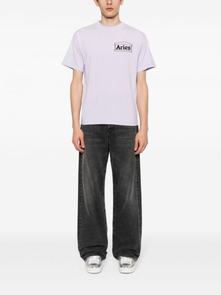 T-shirt à imprimé Aries violet