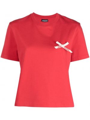 Памучна тениска Jacquemus червено