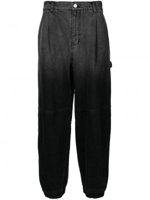 Plisované skinny fit džínsy s prechodom farieb Songzio čierna