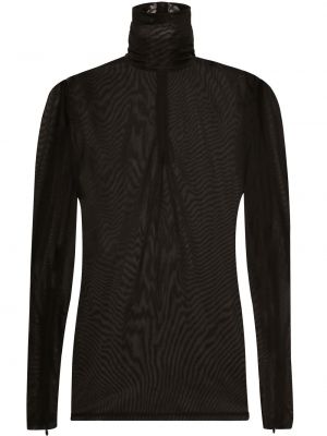 Chemise col roulé transparente Dolce & Gabbana noir