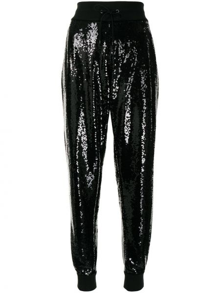 Pantalones de chándal con lentejuelas con cordones Ralph Lauren Collection negro