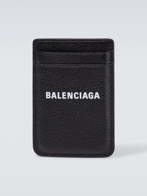 Кожено портмоне Balenciaga черно