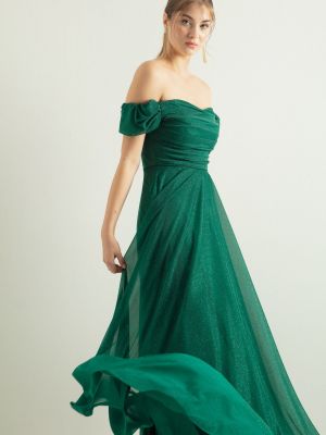 Drapiruotas vakarinė suknelė Lafaba žalia