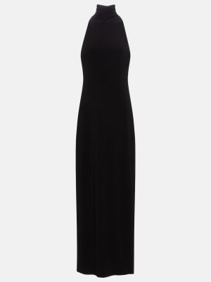 Длинное платье с высоким воротником Norma Kamali черное