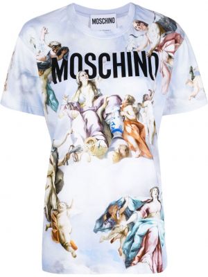 Тениска с принт Moschino синьо